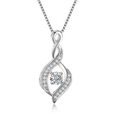 Girlfriend Jewelry Infinity Heart Pendant Necklace With Big Cubic Zirconia