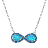 Blue Lab Opal Infinity Pendant Necklace