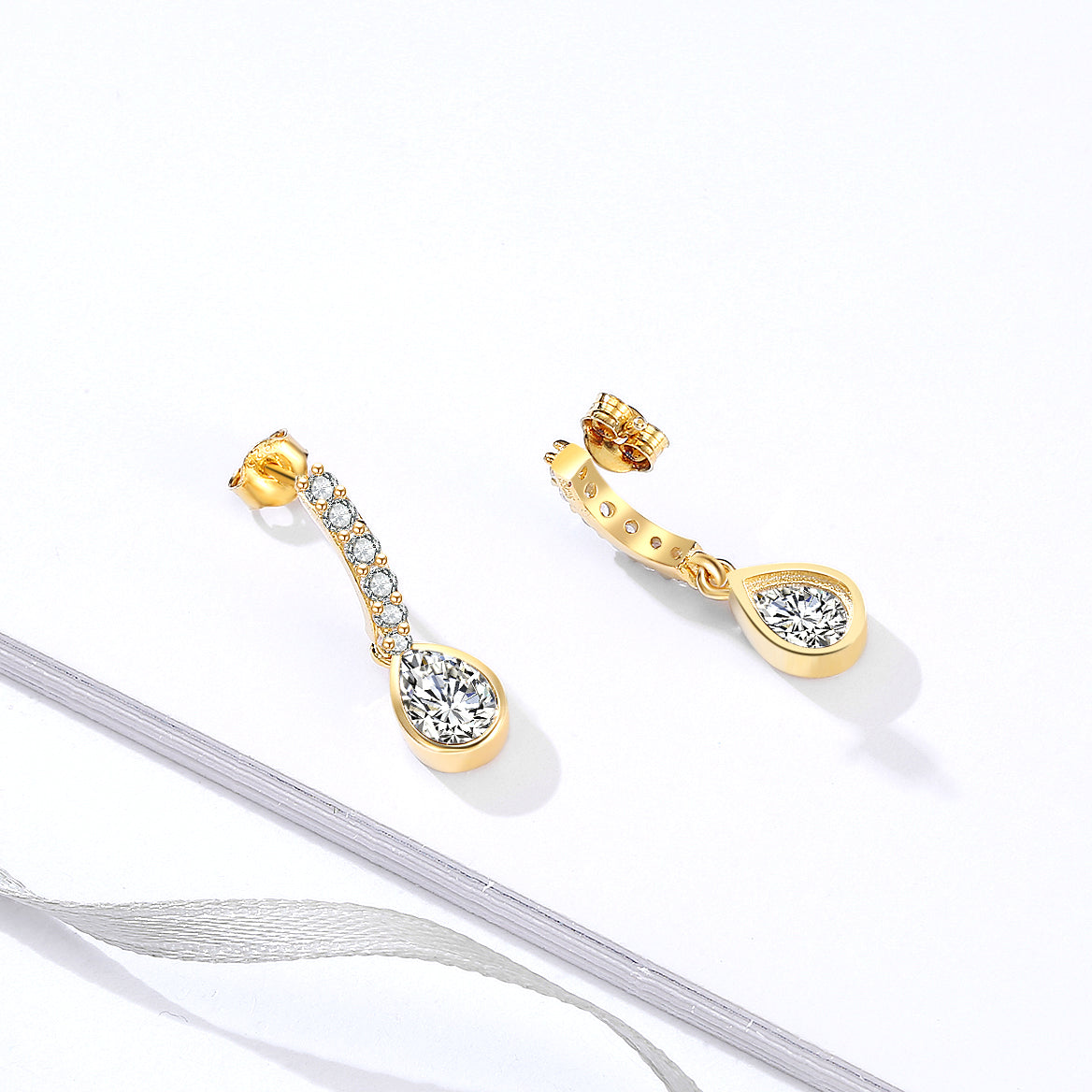 Dangle Drop Earrings With Water Drop Shape Gemstone Earrings Silver