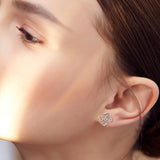 Wholesale Women Jewelry Custom Loving Heart Stud Silver Earrings