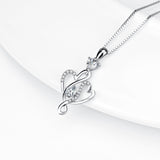 Zirconia micro paved necklace s925 sterling silver sweet hollow heart pendant