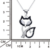 Fox Shaped Zc Pendant Necklace 925 Sterling Silver