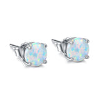925 Sterling Silver Real Opal Jewelry Earring Stud Simple Design For Woman