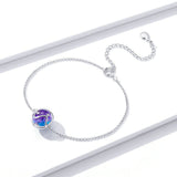 925 Sterling Silver Mysterious Violet Beads Anklet Precious Jewelry For Women