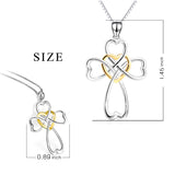 Heart Cross Necklace Women Wholesale Crystal Charm Pendant