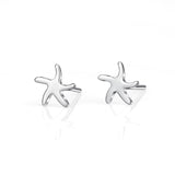 Starfish carved earrings mini light weight cheap silver earrings design