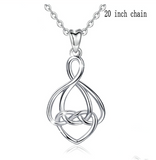 925 Sterling Silver Geometrical line Pendant Necklace Irish Celtic Knot Necklace with box simple jewelry For Women