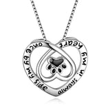 Loving Heart paw Necklace Always In My Heart Engraved Necklace Designs