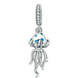 Silver Underwater World Series Jellyfish Dangles Charm