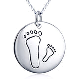 Two Feet Shaped Necklace Fashion Customed 925 Sterling Silver Jewelry