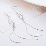 Silver Chain Tassel Earrings Long Fashionable Cool Girl Design Earrings