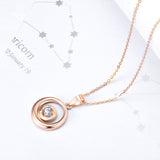 18K Gold Fashion Korean Version Of The Clavicle Personality Round Necklace Geometric Jewelry