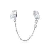 925 Sterling Silver Exquisite Flying Wings Safety Chain Precious Jewelry For Women Fit DIY Bracelet