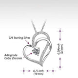 Sterling Silver Heart Necklaces for Women Girls, Eternity Love Jewelry for Mom Girlfriend Wife Friends with Sparkling Round Cubic Zirconia