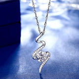 S925 Sterling Silver Personality Korean Version Of The Ribbon Pendant Necklace Female Jewelry Cross-Border Exclusive
