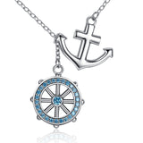 Nautical Anchor Zircon Pendant Necklace