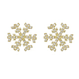 Winter Snowflake Flower Stud Earrings