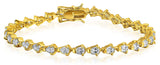 Silver Gold Plated Cubic Zirconia CZ Pear Shape Teardrop Tennis Bracelet For Women