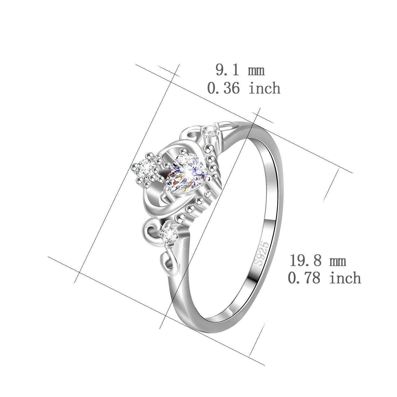 925 Sterling Silver Princess Tiara Crown Ring Set With CZ Antique Diamond  Rings For Women Perfect For Weddings Comes With Original Box From Uxtz,  $14.34 | DHgate.Com