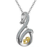 S925 sterling silver gold plated zircon necklace pendant jewelry wild for mother's day gift