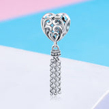 S925 Sterling Silver Oxidized Smart Heart Charms
