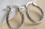 S925 Sterling Silver Earrings European And American Style Pop Accessories Round Twist