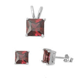 Silver Necklace Pendant Earrings Jewelry Sets