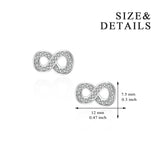 Latest Factory Price Number Eight Cubic Zirconia Stud Earring Silver