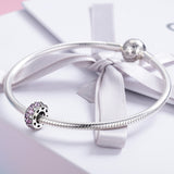 S925 Sterling Silver Zirconia Heartbeat Charms