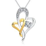 Heart Silver Pendant Necklace Eternal Lifetime Loving Heart Necklace Valentines Gift for wholesale