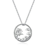 Hollow Dolphin S925 Sterling Silver Necklace Pendant Animal Jewelry
