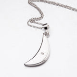 Curved Opel Moon Shape Necklace Gemstone Women Necklace