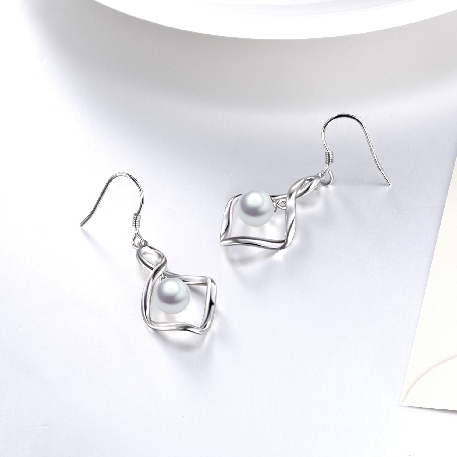 Infinite Pearl Earrings Number Eight Drop Earrings For Birthday Gift