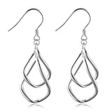 925 Silver Jewellery Wholesale Rhodium Plated Circle Drop Sterling Silver Earrings