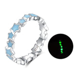  blue Star Luminous Glowing stackable finger Ring