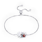  Silver Oxidized Epoxy Zircon Ladybug Adventure Bracelet