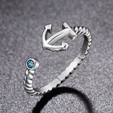 S925 Sterling Silver Call of the Sea Ring Oxidized Zircon Ring
