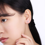 silver cubic zircon snowflake pearl stud earring