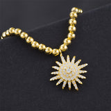 S925 sterling silver snowflake round bead fashion bracelet
