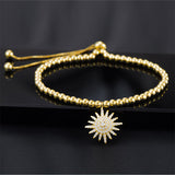 silver snowflake round bead fashion bracelet