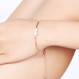 S925 Sterling Silver Rose Gold Bracelet Korean Fashion Jewelry Wholesale