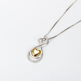 Artgift For Special Day Knot And Heart Silver Pendant Necklace