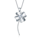S925 Sterling Silver Clover Pendant Necklace Jewelry Wholesale