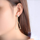 S925 sterling silver triangle cubic zircon drop earrings wholesale