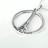Pray For Paris Eiffel Tower Necklace Wholesale 925 Sterling Silver Necklace
