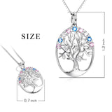 Round Circle Life Tree Necklace Real Silver Wholesale Necklace Design