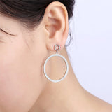 S925 sterling silver circle stud earrings European and American fashion earrings