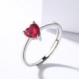 s925 stering silver Korean fashion hand-shaped heart-shaped cubic zirconia open ring