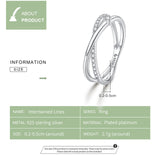 925 Sterling Silver Rings Intertwined Lines Finger Rings for Girlfriend Fashion Jewelry