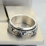 Wide Band Fashion Spinner Ring 8mm Biker Style 925 Sterling Silver